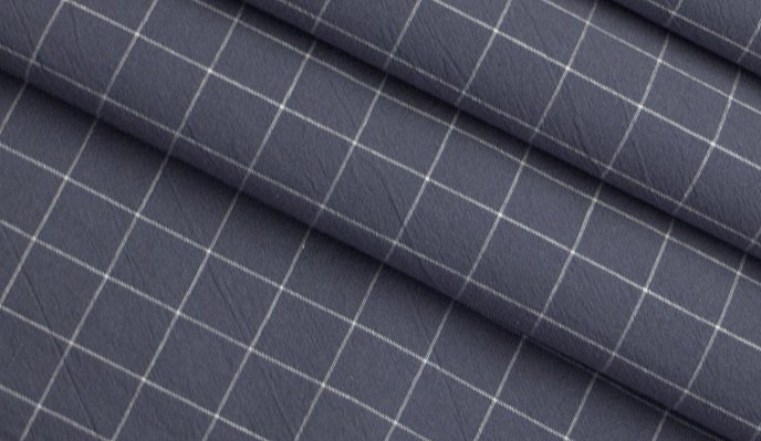 Washed Cotton Charcoal & Blk Square